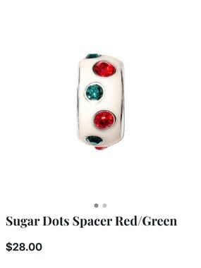 🎄 Brighton RETIRED Christmas ‘Sugar Dots’ SWAROVSKI CRYSTAL Spacer Charm!